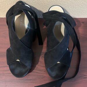 Etienne Aigner Elegant Black Suede Heels